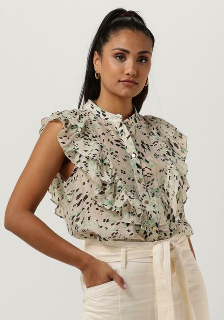 Mint SUMMUM Top BLOUSE GREEN SPOT PRINT SLEEVELESS - large