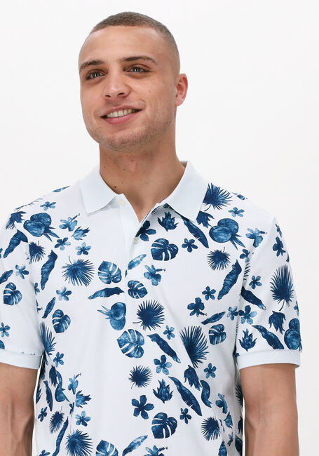 SCOTCH & SODA Chemise décontracté PRINTED PIQUE POLO IN ORGANIC COTTON en blanc - large