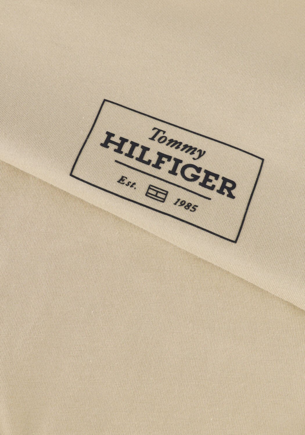 Beige TOMMY HILFIGER T-shirt MONOTYPE PRINTED LABEL TEE - large