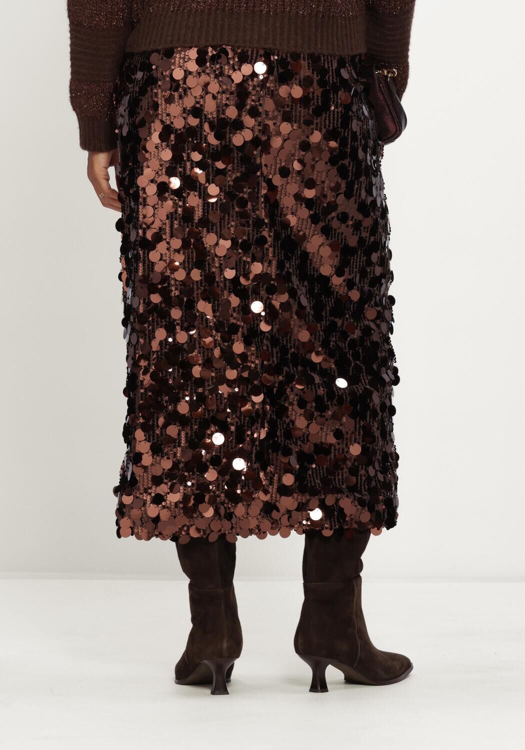 POM AMSTERDAM Jupe maxi LINA CHOCOLATE BROWN en marron - large