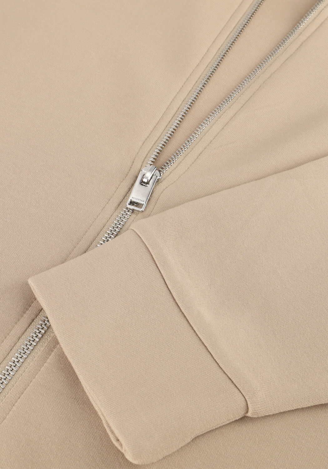 SELECTED MEN Gilet SLHEMANUEL SOFT FULL ZIP SWEAT NOOS en beige - large