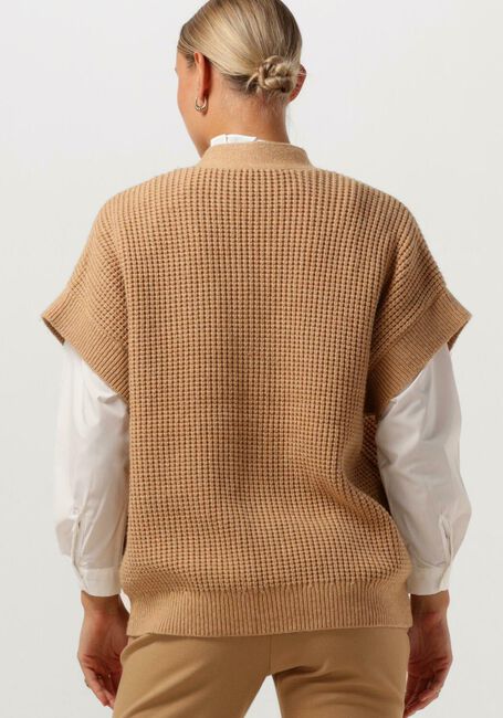 Camel RUBY TUESDAY Vest VLINN SLEEVELESS CARDIGAN W PACHED POCKETS - large