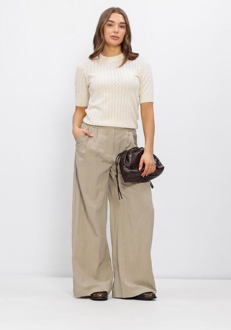 OBJECT Pull OBJFLAUNY S/S RE KNIT TOP &Eacute;cru - large