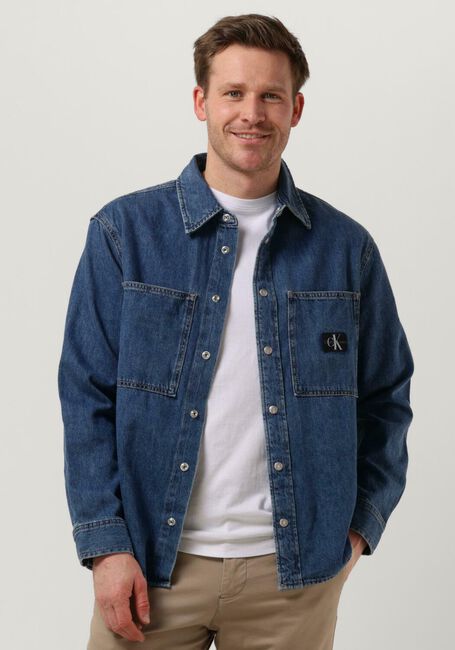CALVIN KLEIN Veste en jean RELAXED LINEAR DENIM SHIRT en bleu - large