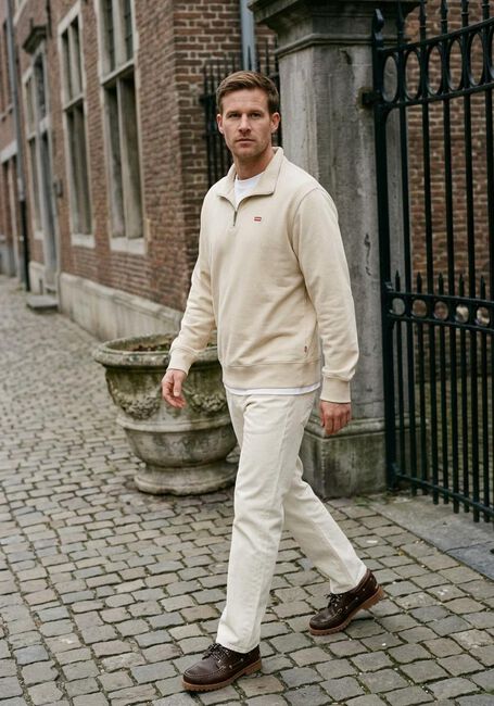LEVI'S Pull ORIGINAL HM 1/4 ZIP en beige - large