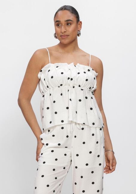 Witte CATWALK JUNKIE  DOTTED SPAGHETTI TOP - large