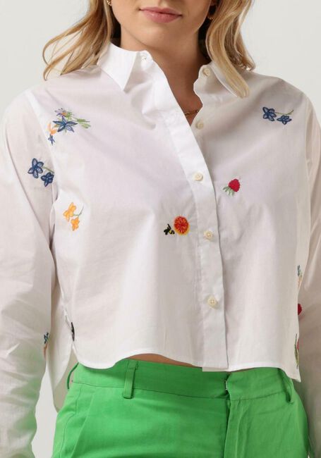 SCOTCH & SODA EMBROIDERED BOXY FIT SHIRT Blouses en blanc - large