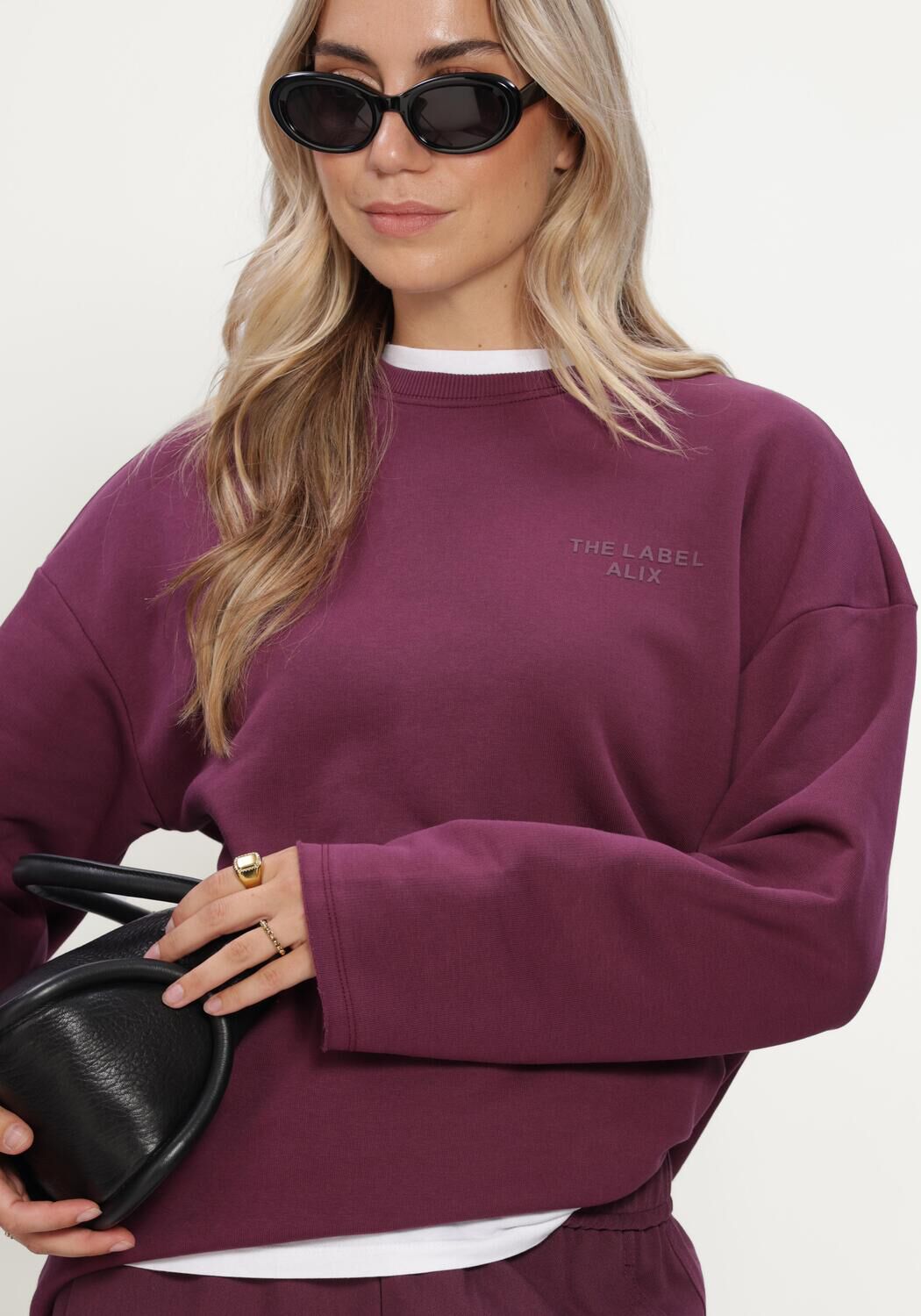 ALIX THE LABEL Pull LADIES KNITTED THE LABEL SWEATER Bordeaux - large