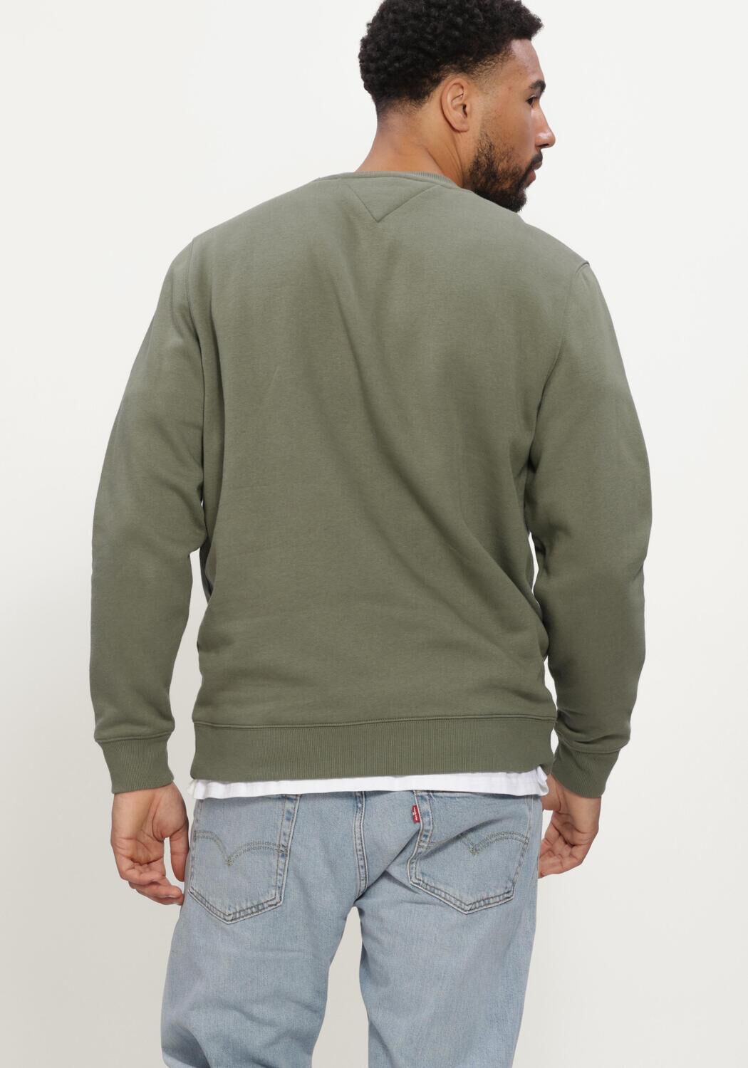 Khaki TOMMY JEANS Sweater TJM REG S FLAG CREW EXT - large