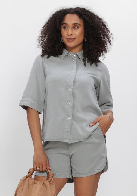 Blauwe OBJECT  OBJFRAME 2/4 RE DENIM TOP NOOS - large
