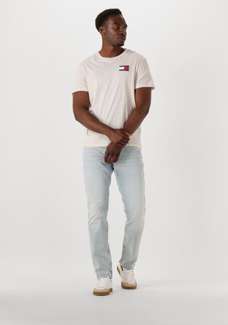 Beige TOMMY JEANS T-shirt TJM SLIM ESSENTIAL FLAG TEE EXT - large