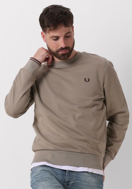 FRED PERRY Pull CREW NECK SWEATSHIRT Olive - large