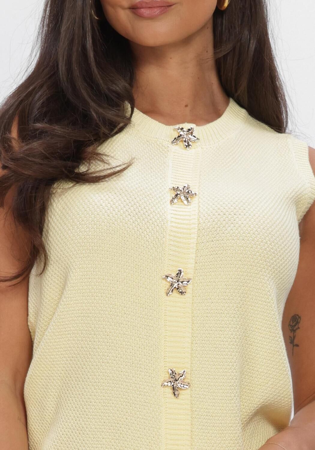 YDENCE KNITTED TOP MONA Hauts & T-shirts en jaune - large
