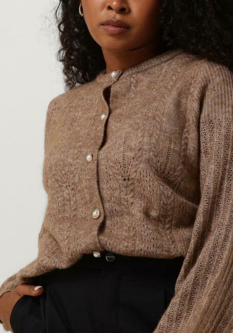 OBJECT Pull OBJOPHELIA L/S KNIT CARDIGAN REP en marron - large