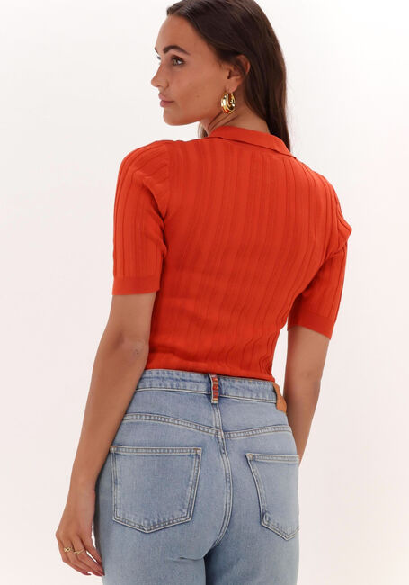 OBJECT Haut LYANA KNIT S/S PULLOVER en orange - large