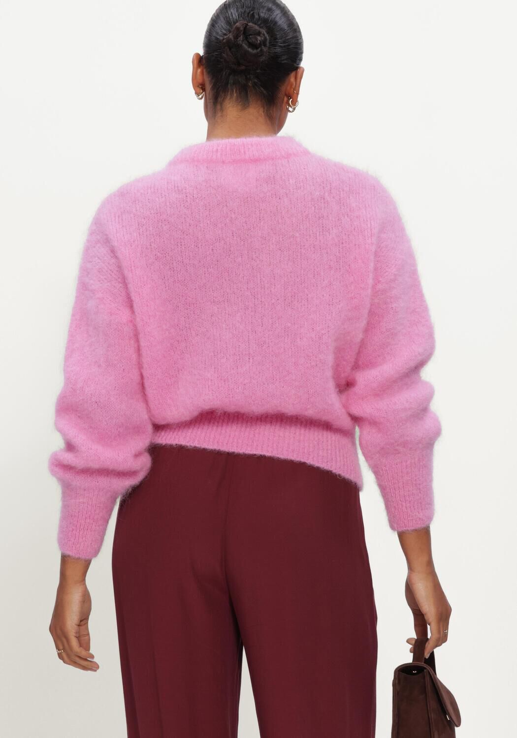 TWNS Pull SOLID LONG-SLEEVE ROUND NECK SWEATER en rose - large
