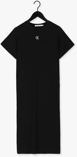 CALVIN KLEIN Robe midi CK RIB LONG T-SHIRT DRESS en noir - large