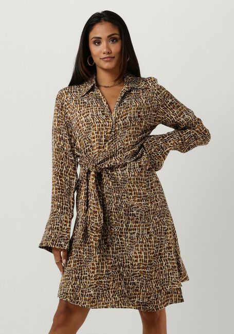 SECOND FEMALE Mini robe POLINE WRAP DRESS en marron - large