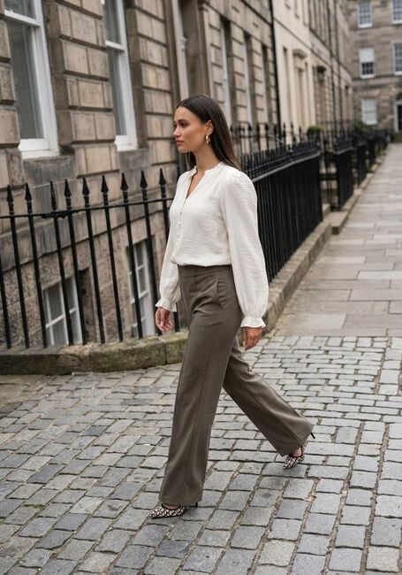 SUMMUM Pantalon large TROUSERS WASHED MODAL SCUBA Olive - large