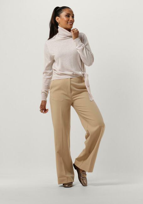 ANOTHER LABEL Col roulé MILEY KNITTED PULL L/S en beige - large