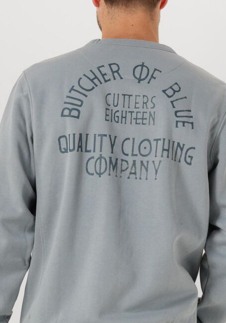 Blauwe BUTCHER OF BLUE Sweater ARMY FRAT CREW - large