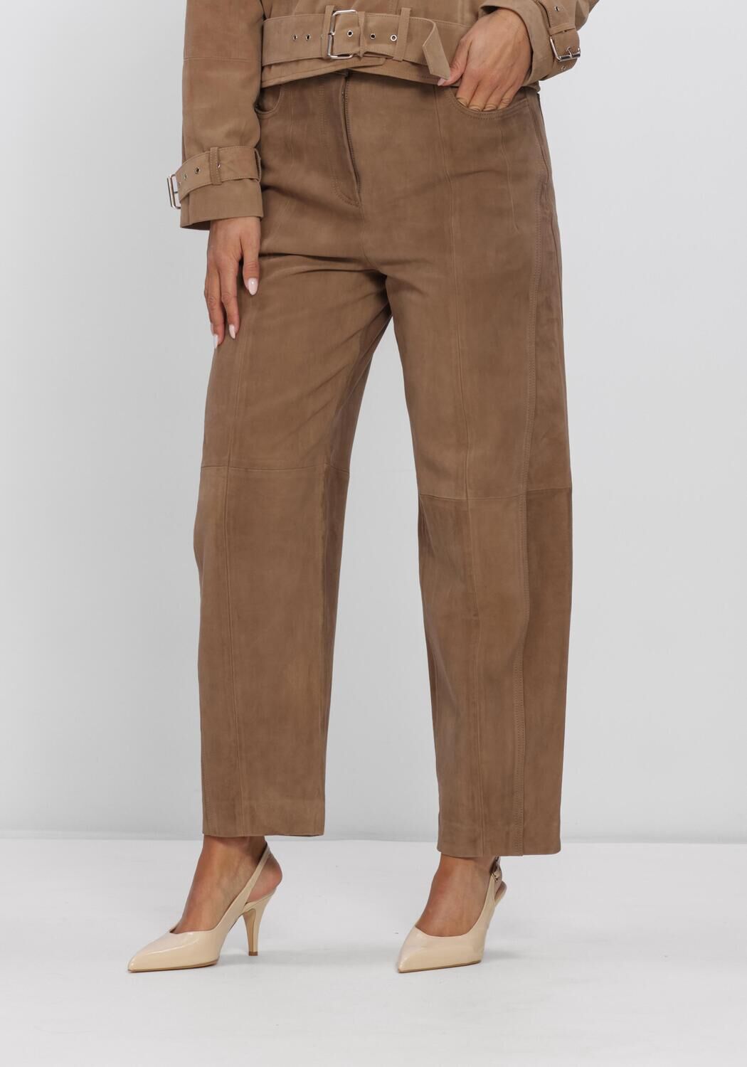 Beige IBANA Broeken/jumpsuits PARAL SUEDE - large