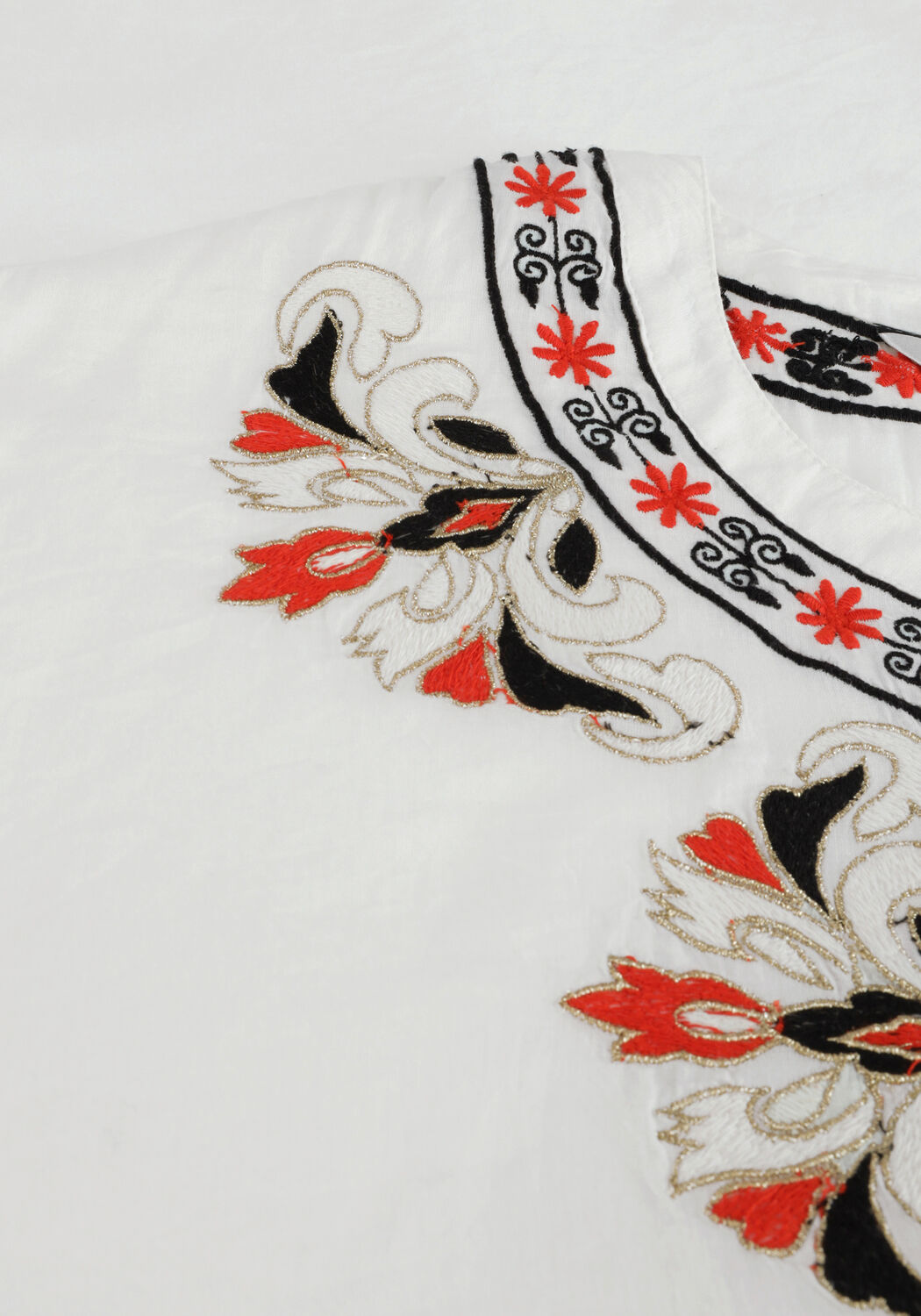 Witte SUMMUM  BLOUSE COTTON VOILE EMBROIDERED - large