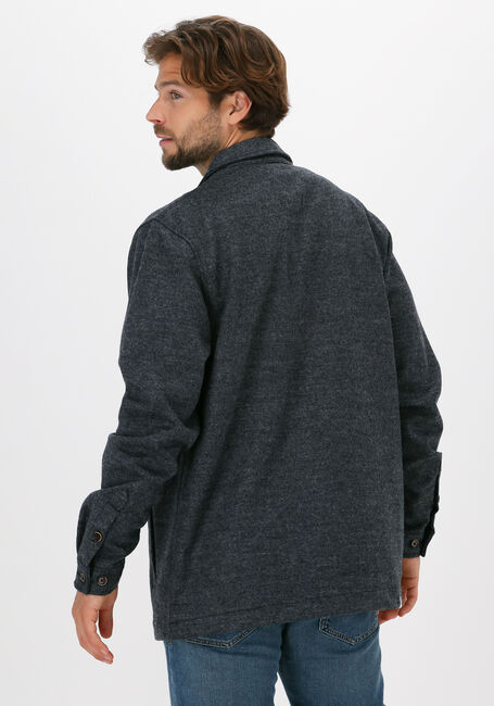 Grijze ANERKJENDT Overshirt AKOSCAR BOILED WOOL OVERSHIRT - large