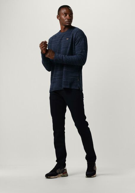 PME LEGEND Pull LONG SLEEVE GRANDAD WAFFLE JERSEY Bleu fonc&eacute; - large