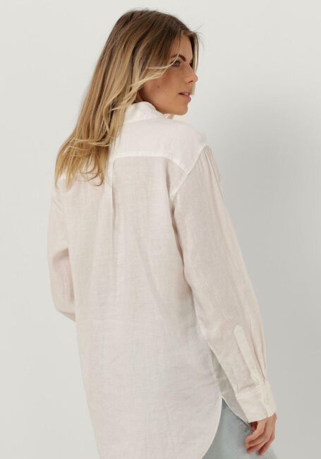 Witte TOMMY HILFIGER  LINEN OVERSIZED SHIRT LS - large