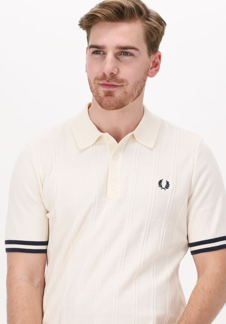 FRED PERRY Polo TIPPING TEXTURE KNITTED SHIRT Blanc - large