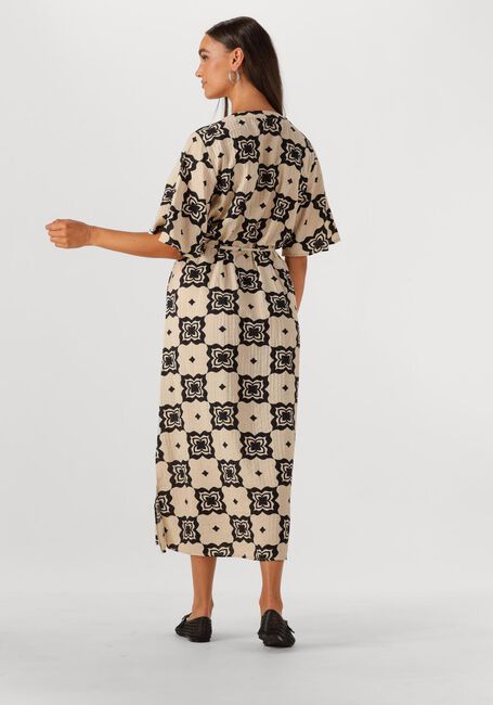 Beige OBJECT Midi jurk OBJELLA RE 2/4 MIDI DRESS 138 - large