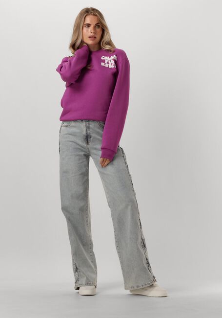 Roze COLOURFUL REBEL Sweater BOLD PUFF LOGO RELAXED SWEAT - large