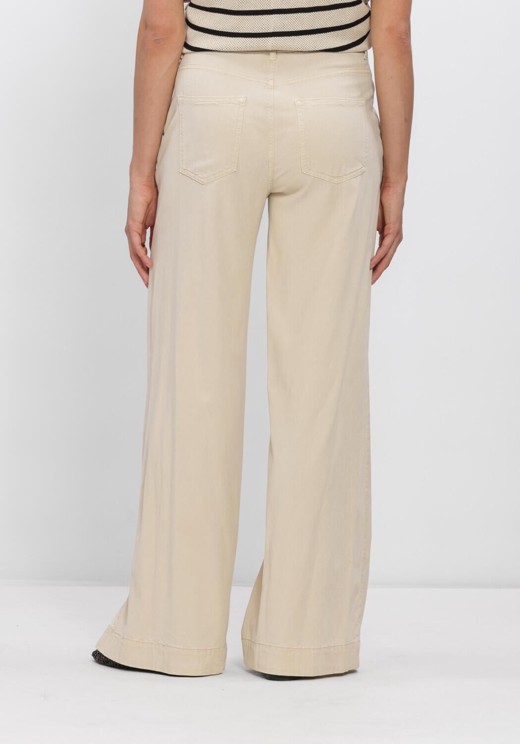 SUMMUM WIDE LEG SKY TENCEL Pantalons Kaki - large