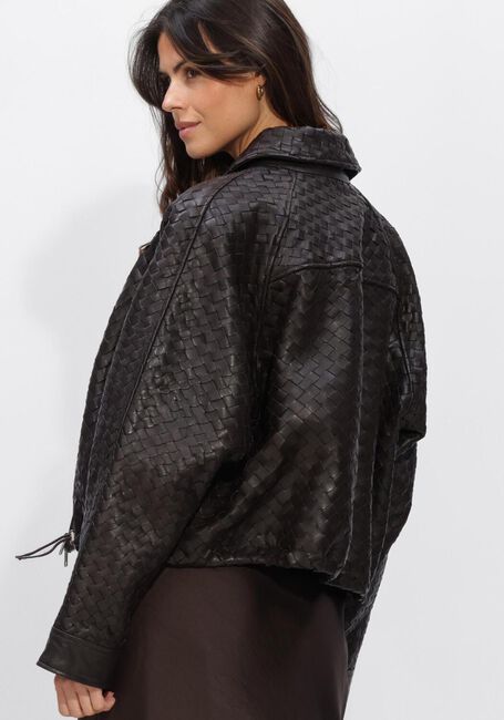 Bruine SECOND FEMALE Leren jas VERMONT LEATHER JACKET - large