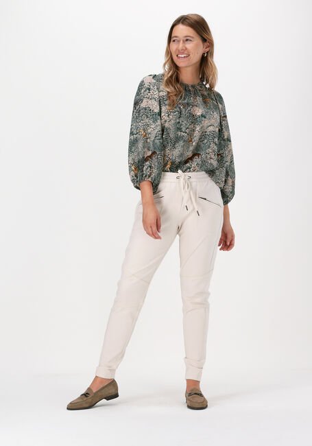 Witte SUMMUM Flared broek TROUSERS PUNTO MILANO - large