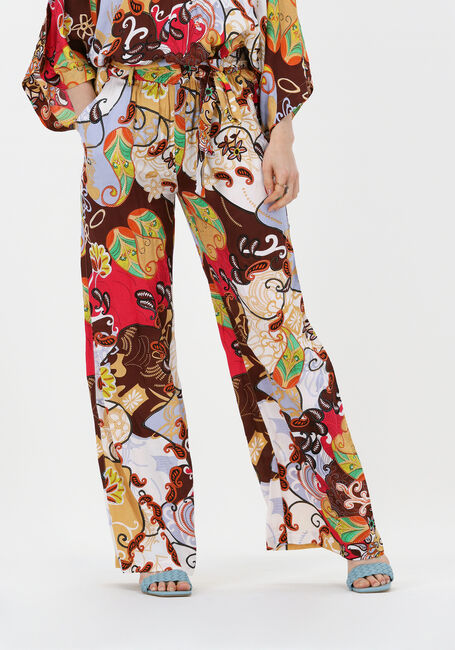 Multi SUMMUM Wijde broek TROUSER FESTIVAL PRINT ON VISCOSE SATIN - large