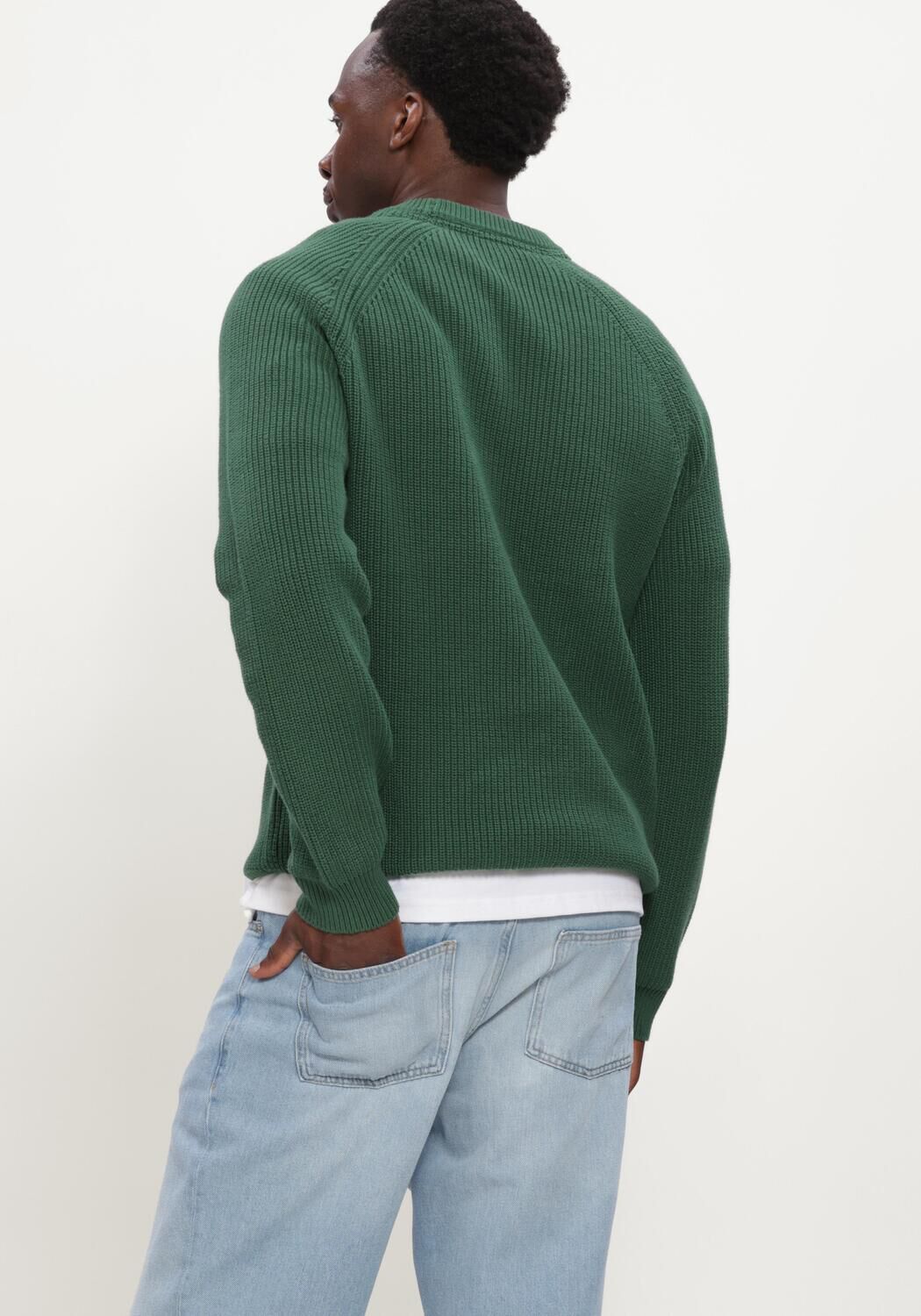 Donkergroene ANERKJENDT Trui AKSUNE PATENT KNIT - large