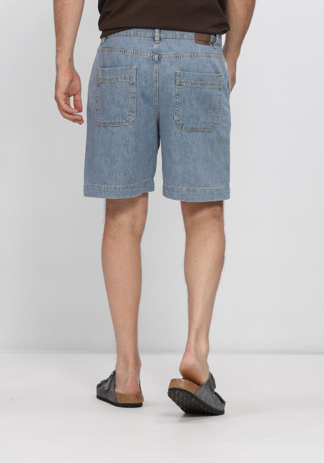 Lichtblauwe SELECTED MEN Jeans SLHLOOSE MASON LIGHT BLUE 802  DNM SHORTS - large