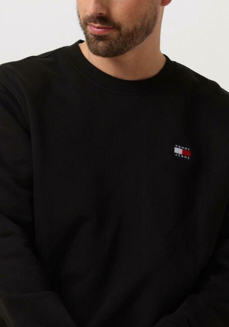TOMMY JEANS Pull TJM REG BADGE CREW EXT en noir - large