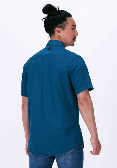 Blauwe G-STAR RAW Casual overhemd MARINE SLIM SHIRT S\S - large