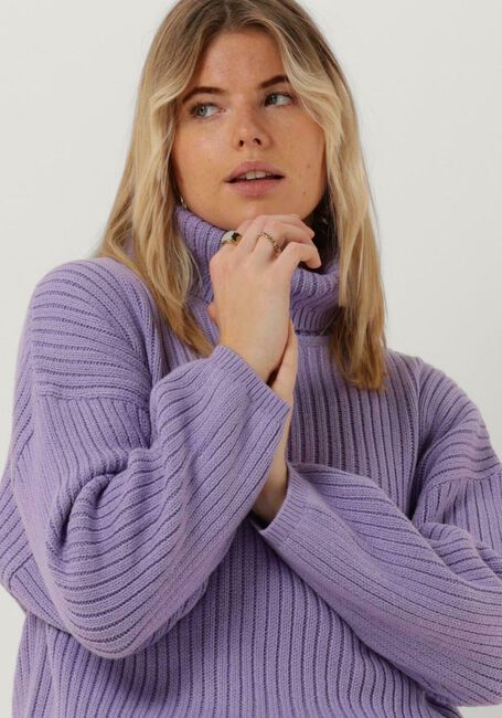 ANOTHER LABEL Col roulé LEAH KNITTED PULL L/S Lilas - large