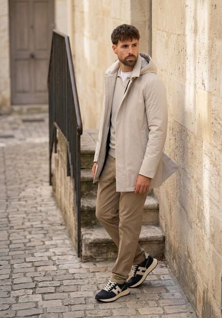 Beige PROFUOMO Polo POLO OPEN COLLAR LS MERINO - large