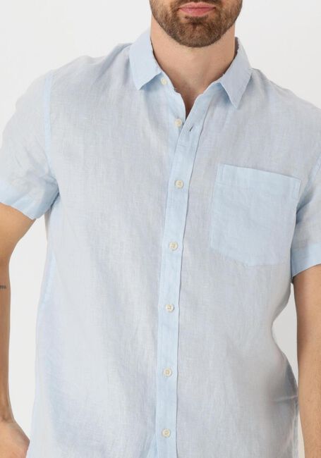 Lichtblauwe SCOTCH & SODA Casual overhemd SHORT-SLEEVED REGULAR FIT LINEN SHIRT - large