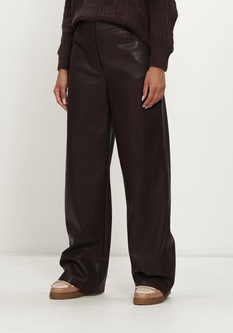 Bruine STUDIO AR Wijde broek DAVINA SHEEP SOFT WAXED - large