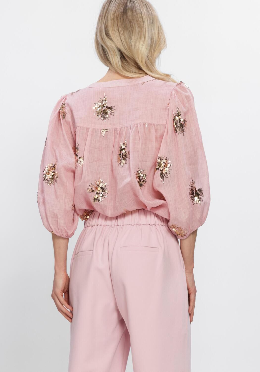 NUKUS LYNN BLOUSE PAILLET Blouses en rose - large