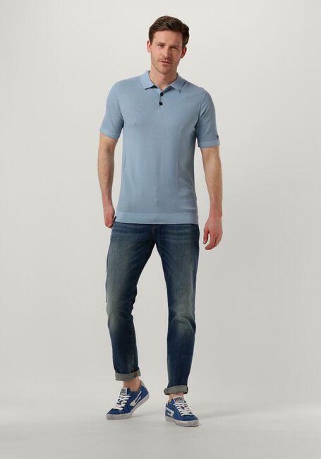 CAST IRON Polo SHORT SLEEVE POLO COTTON MODAL Bleu clair - large
