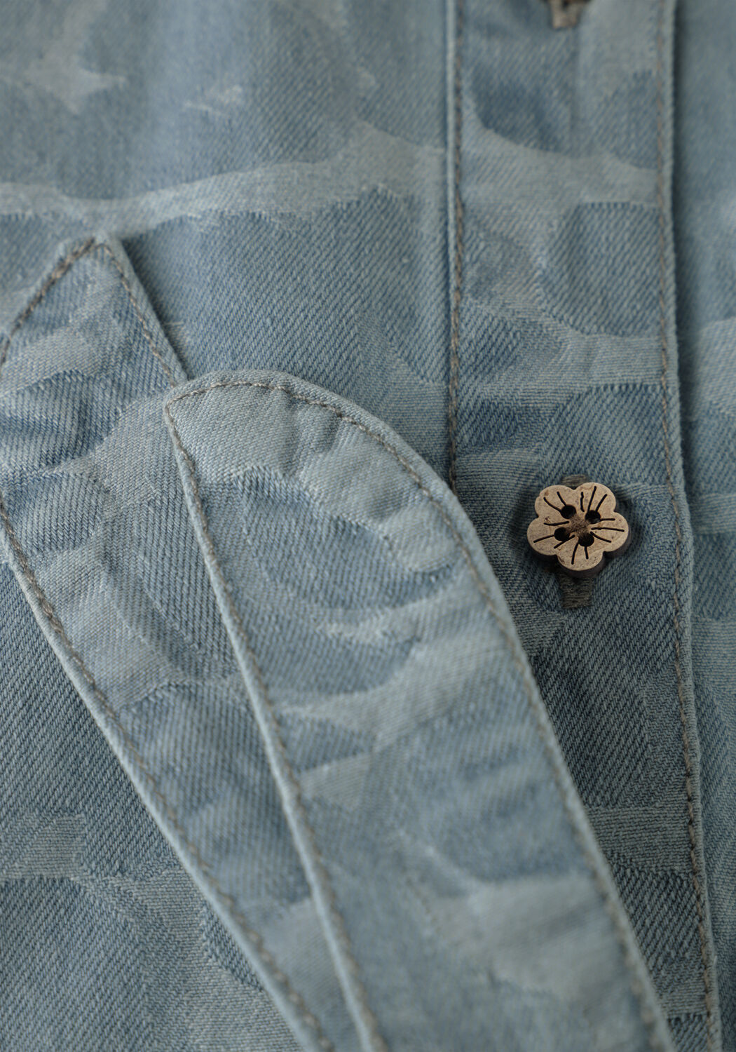 LIKE FLO Haut CLARA CHAMBREY KNOTTED TOP Bleu clair - large