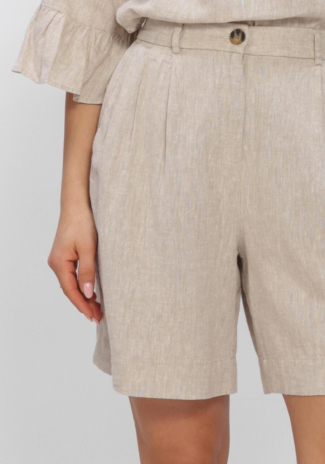 Beige MSCH COPENHAGEN Broeken/jumpsuits MSCHVIANA GINIA HW SHORTS - large