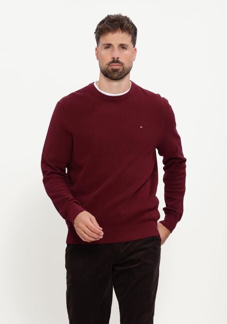 TOMMY HILFIGER Pull ESSENTIAL STRUCTURE CREW NECK Bordeaux - large